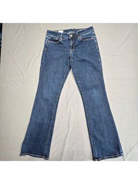 Gap 1969 Womens Sexy Boot Jeans Size 28 6R Mid-Rise Stretch Denim Dark Wash Blue
